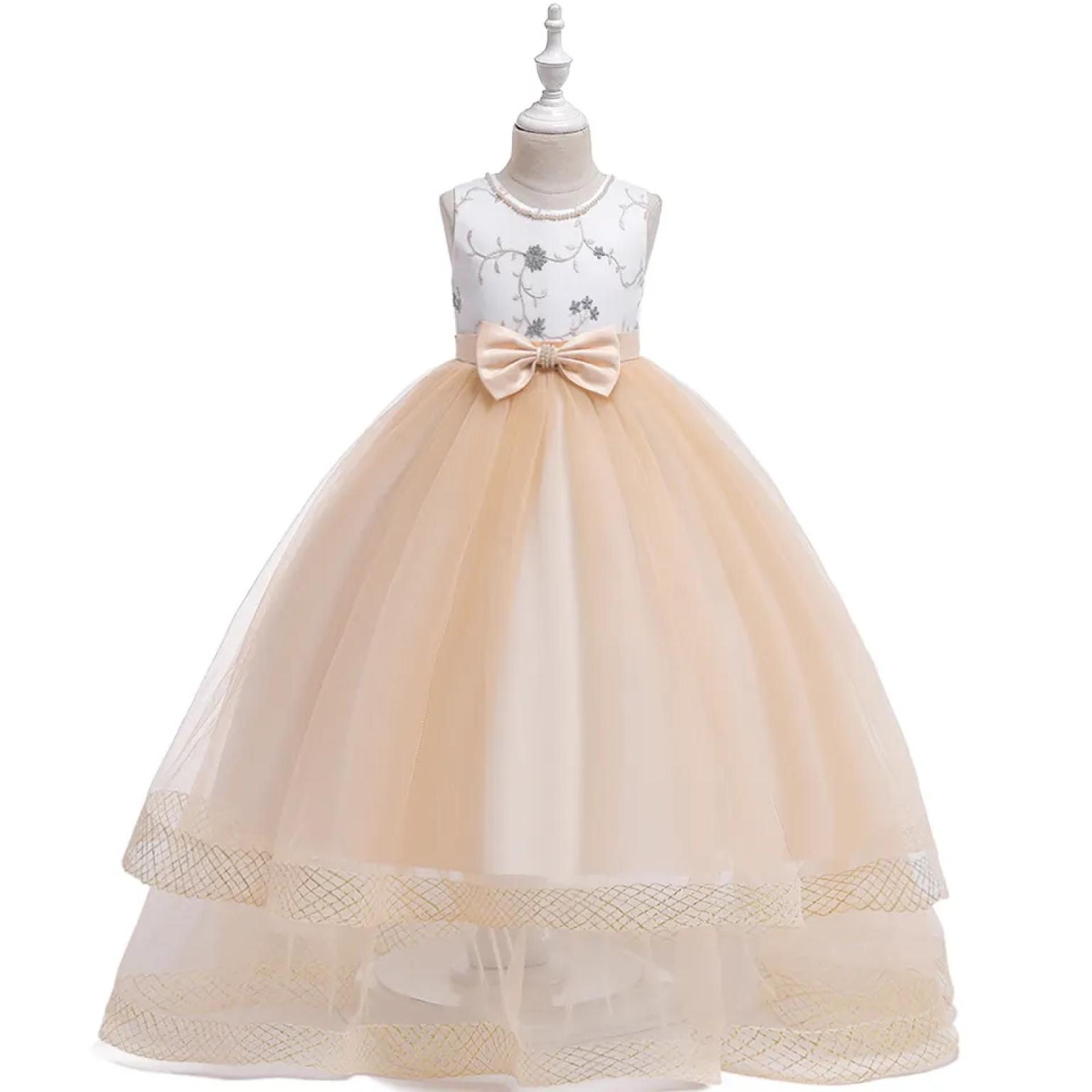 Kids Frock Design Long Style Fancy Baby Girl Party Dresses LP 223 Liya Baby Shop