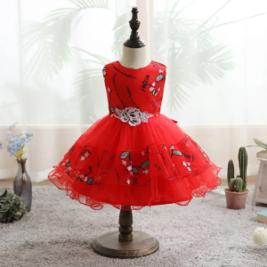 Embroidered kids girl Princess Dress 803