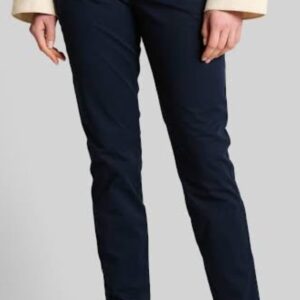 Slim chino trousers with belt – Dark blue