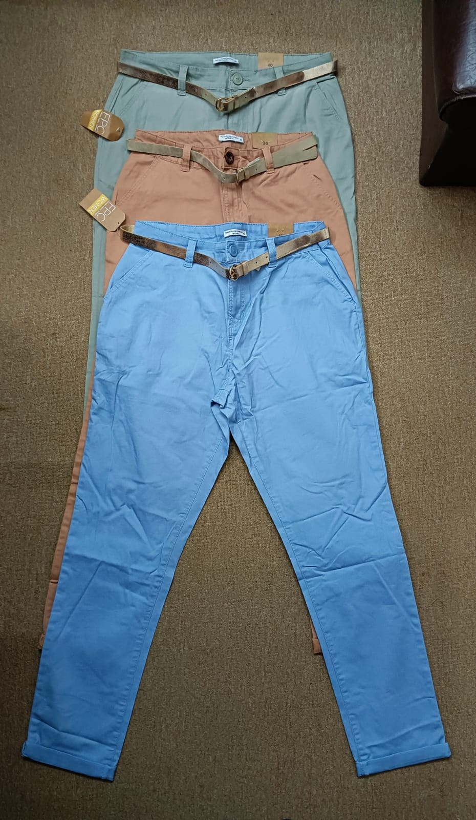 Ladies Twill Chino Slim Light Caramel colour - Image 2