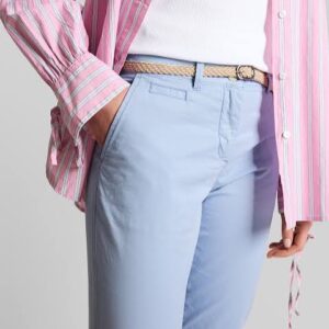 Slim chino trousers with belt - Jet blue
