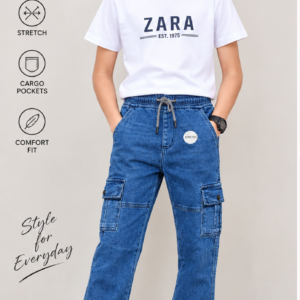 Zara Boys' Denim Jogger Blue Jeans