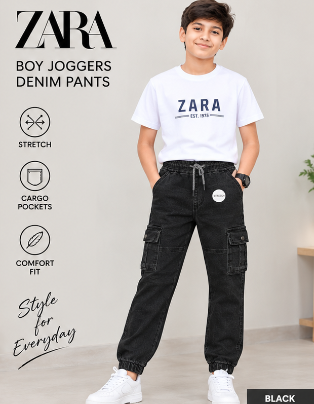 Zara Boys’ Denim Jogger Black