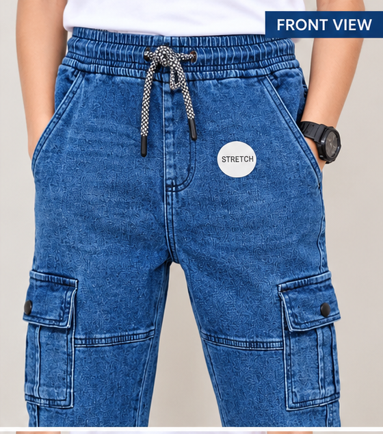 Zara Boys' Denim Jogger Blue Jeans - Image 3